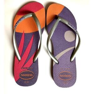 Havaianas Slim Palette Glow Flip Flops Sandals Women's size 7/8